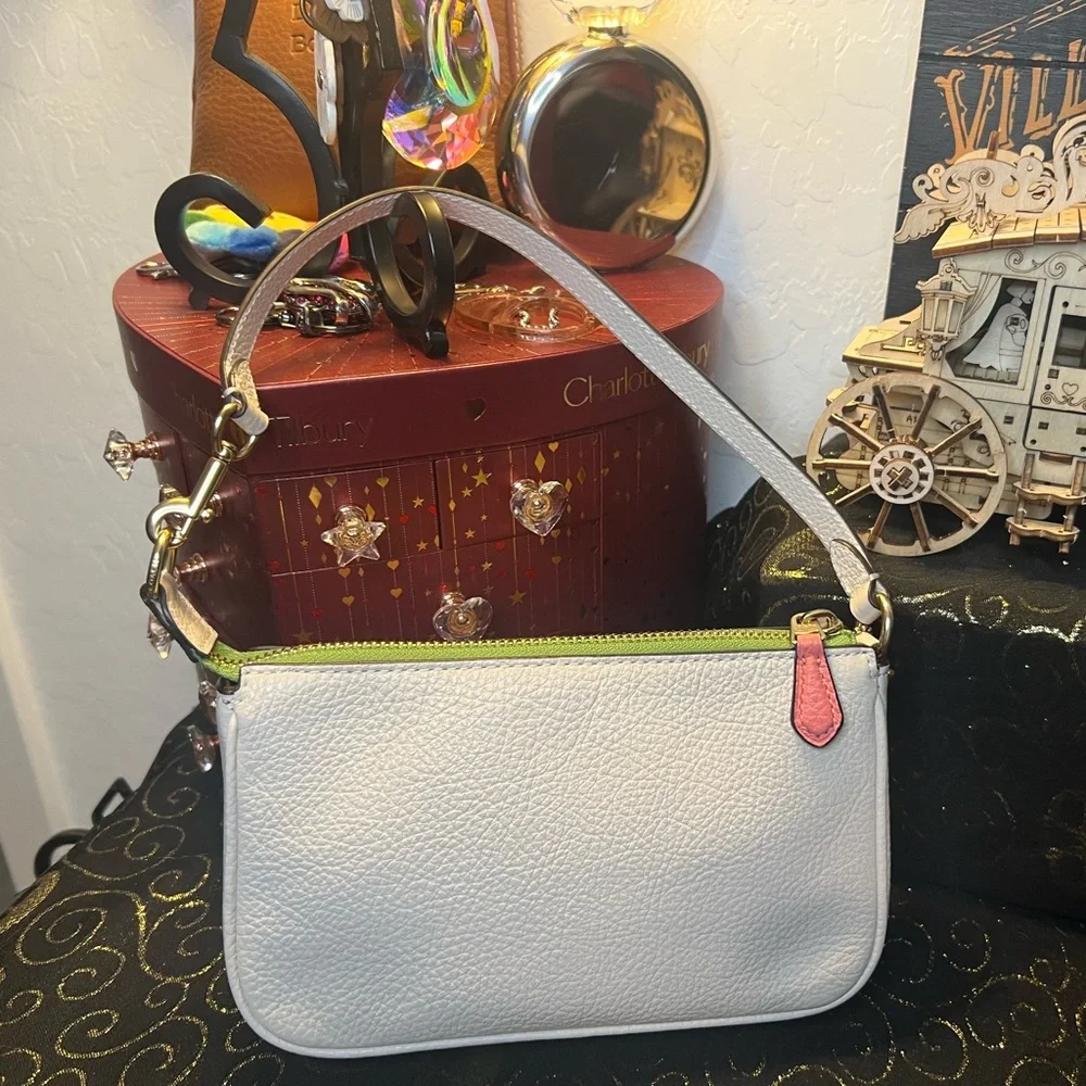 Coach White Color Block Nolita Shoulder Bag with Rainbow Pride Logo